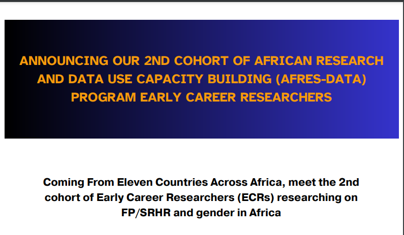 Announcing our 2nd Cohort of African Research and Data Use Capacity Building (Afres-Data) Program Early Career Researchers